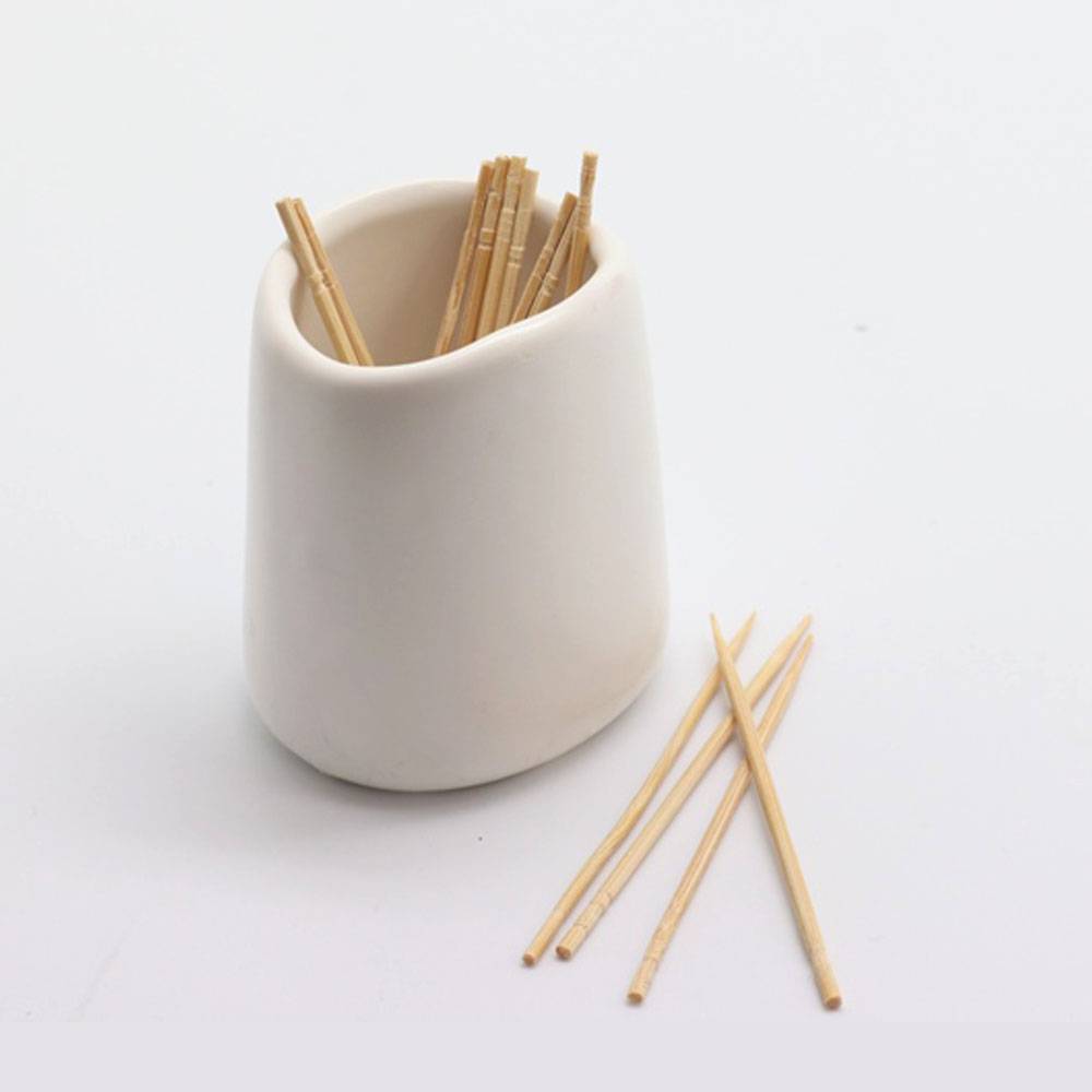 Artisan Designer Porcelain Matte Black or White Oval Shape Toothpick Holder