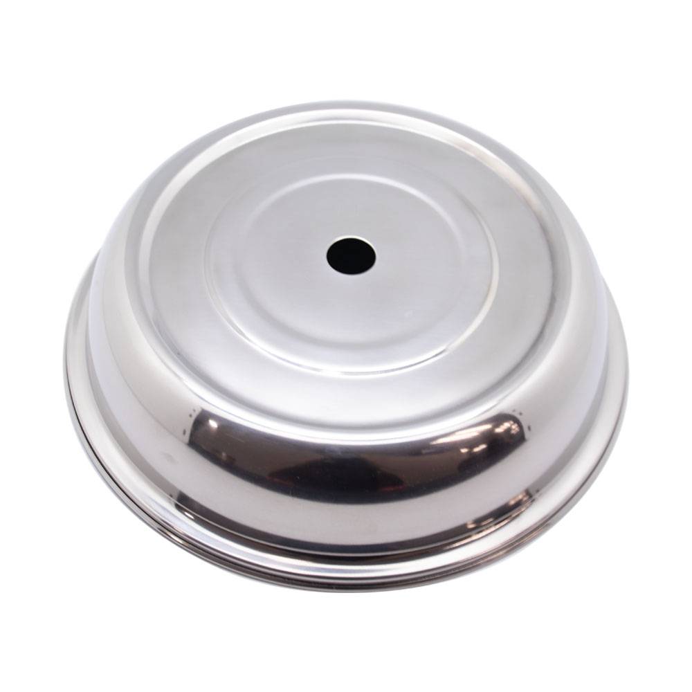 Stainless Steel Round Plate Dish Food Cover, Dia 26.5cm x 7cm(H)