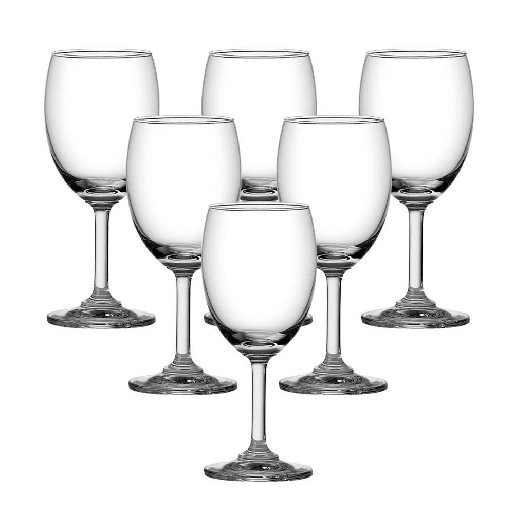 (Set Of 6) Ocean Classic High Quality White Red Wine Stem Glass, 195ml